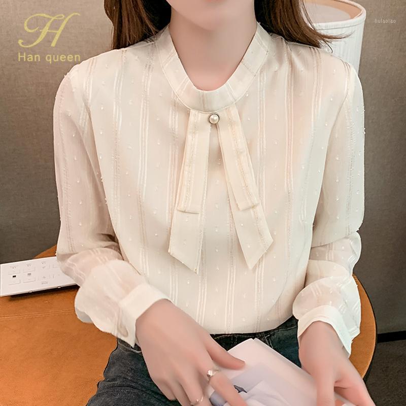 

Women' Blouses & Shirts H Han Queen Korean Vintage Office Lady Blouse Female Shirt Simple Tops Long Sleeve Casual OL Loose Women 2022, Photo