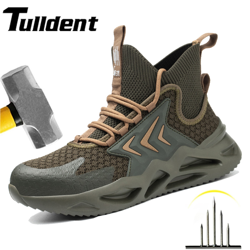 

2022 Men Work Safety Boots Anti-smash Anti-puncture Work Sneakers High Top Safety Shoes Men Indestructible Work Boots