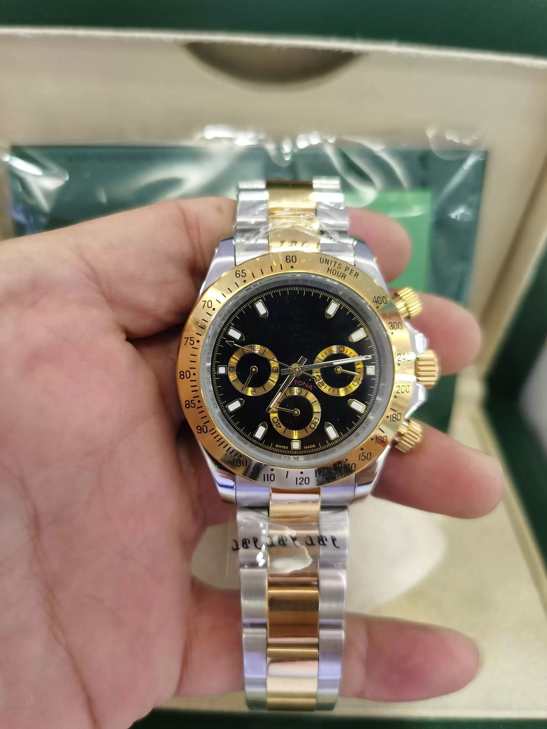 

Luxury Fashion WATCHES With original box Top Quality 8k Yellow Gold Dial & Bezel 40mm Automatic Mens Men's Watch 2022, Style 1 original box + watch