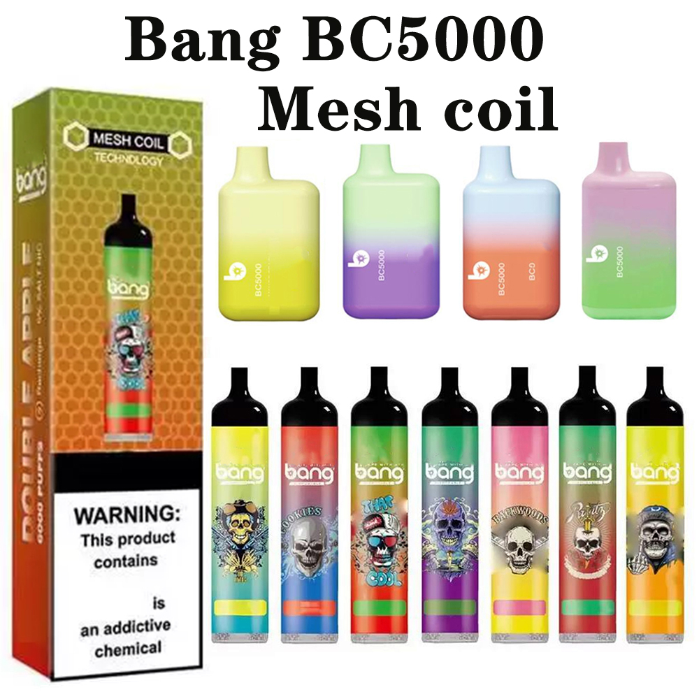 

Bang BC5000 Mesh Coil 6000puffs E cigarettes Pen 13ml Pods Device 650mah Rechargeable Bar Flex Stiik Max Disposable Vape
