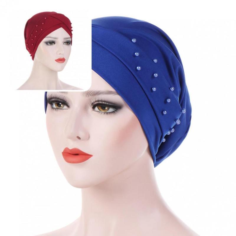 

Visors Trendy Reusable Women Turbans Headwraps Solid Color VintageVisors, Black