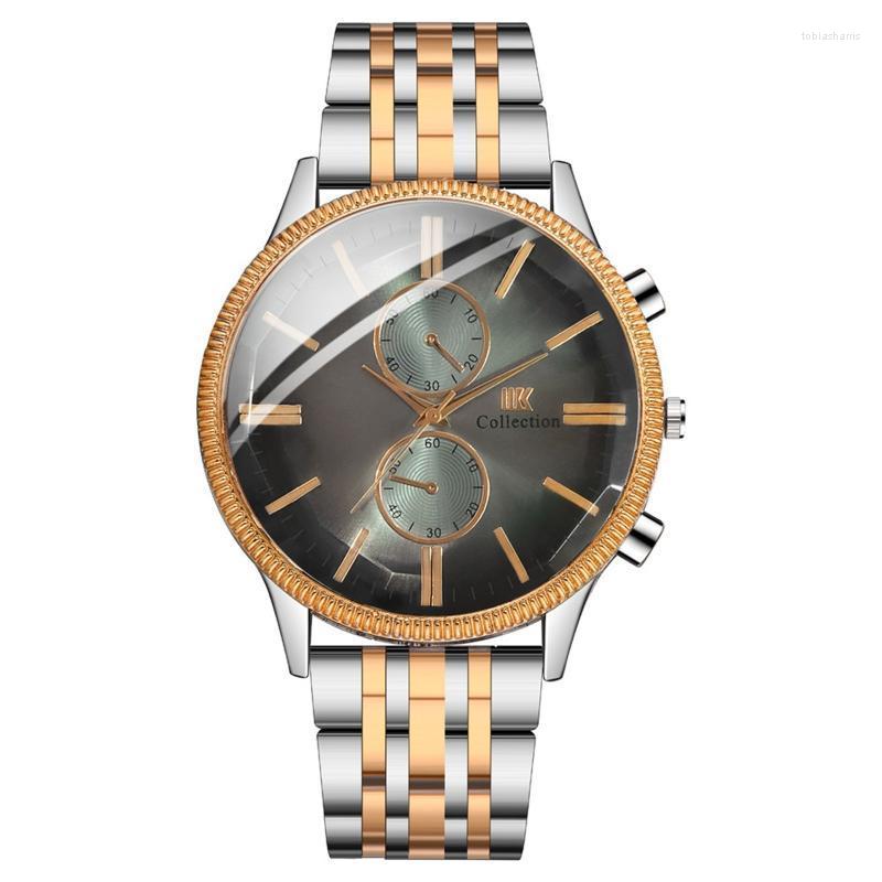 

Wristwatches Mens Casual Quartz Stainless Steel Band Diamonds Business Watch 2022 Fashion Men Sports Montre Homme, Blue