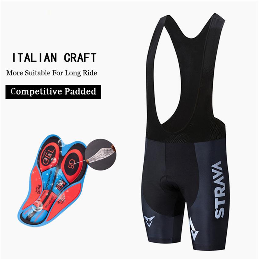 Strava 2020 Cycling Bib Shorts Italie Grippers Silicon at Leg Mountain Gel Gel Pantals Pro Bicycle Pantal