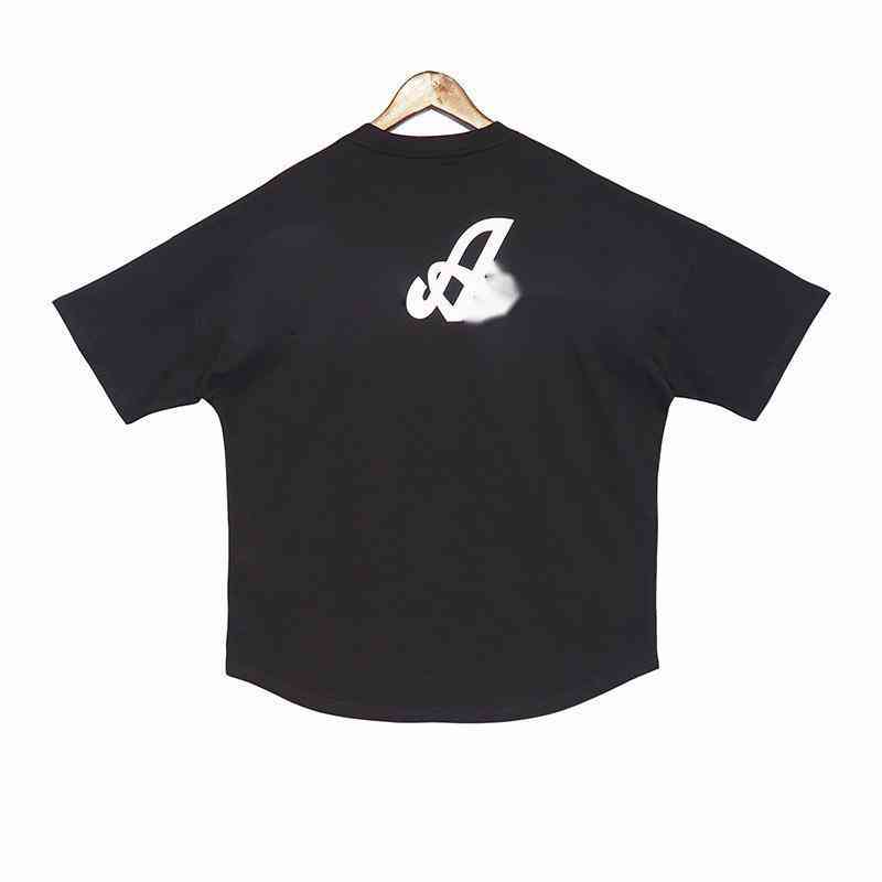 

Designer t shirt tide brand PAngel gradient letter short-sleeved T-shirt American hip-hop loose oversize sweatshirt ins new fashion men' and women' round neck shirts, White