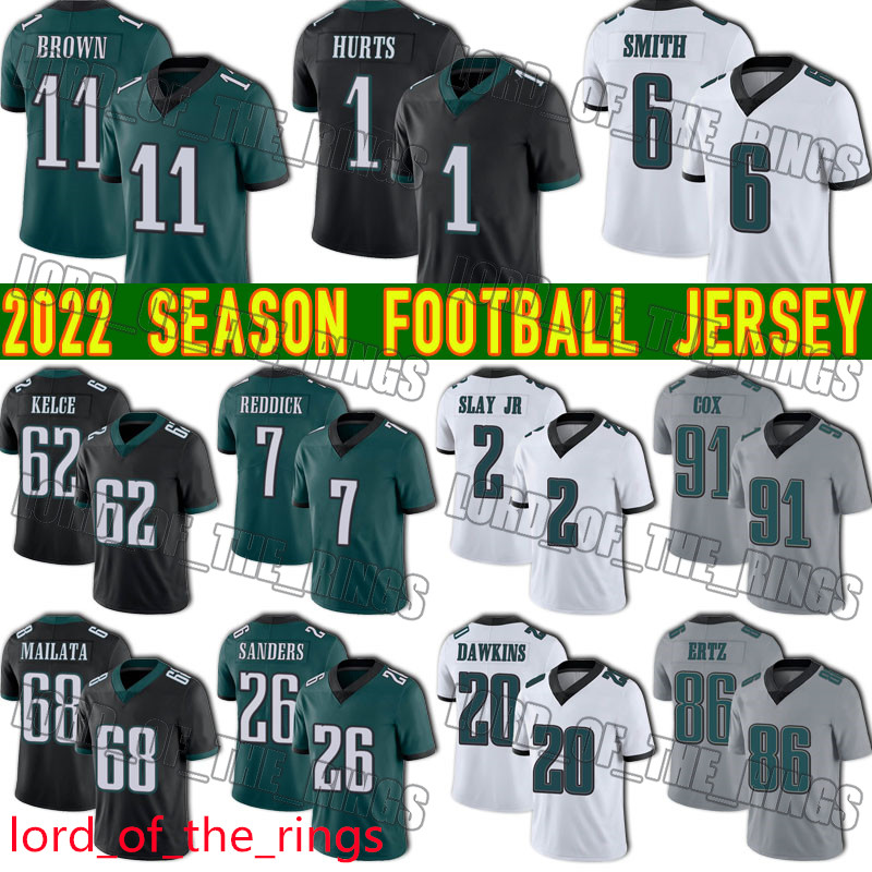 

11 AJ Brown DeVonta Smith Jersey Football Jalen Hurts Miles Sanders Haason Reddick Philadelphias Jerseys Eaglees Goedert Mailata Jason Kelce Cox Darius Slay Jr, Man custom jersey (laoy)