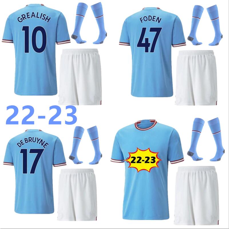 

22 23 HAALAND soccer jerseys 2022 2023 MANs cities football jersey shirt men kids kits sock, 22/23 home shirt