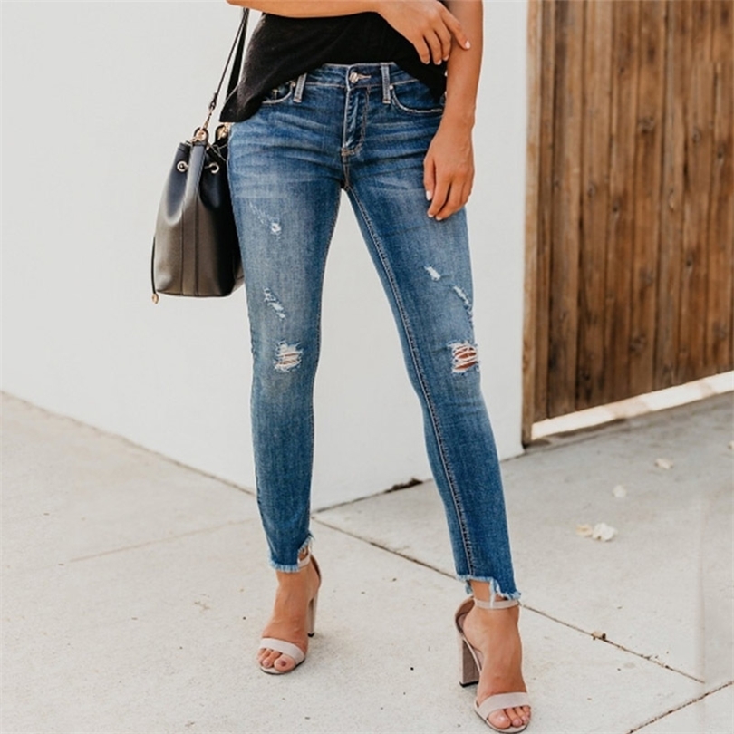 

Jeans Women Stretch Ripped Distressed Skinny High Waist Plus Size Denim Pants Shredded Hole Ripped Denim, Beige