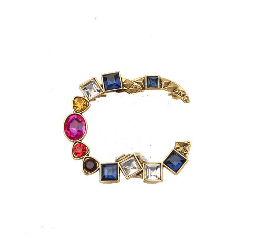 2021 hot new product launch crystal big brooch ladies letter designer brooch set lapel pin fashion accessories fast delivery-image-424066452