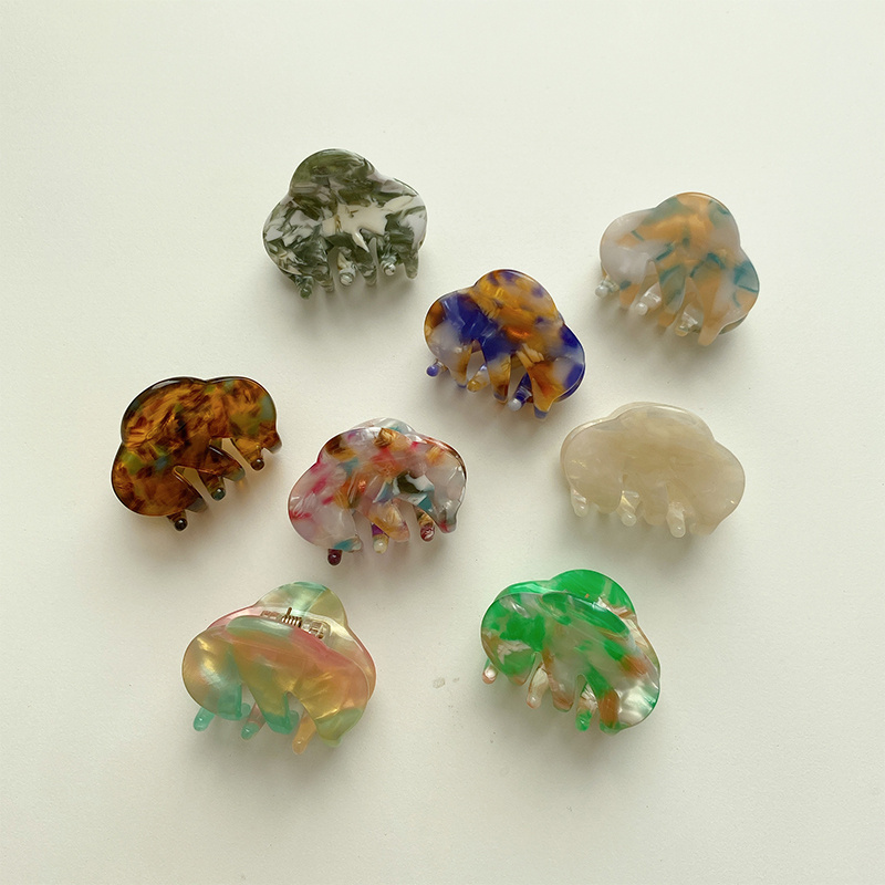 

Length 3.4 CM Small Size Cloud Model Hair Clamp Women Acetic Acid Crab Claw Clips Floral Pattern Hairpins Ponytail Scrunchies Hair Accessories Wholesale