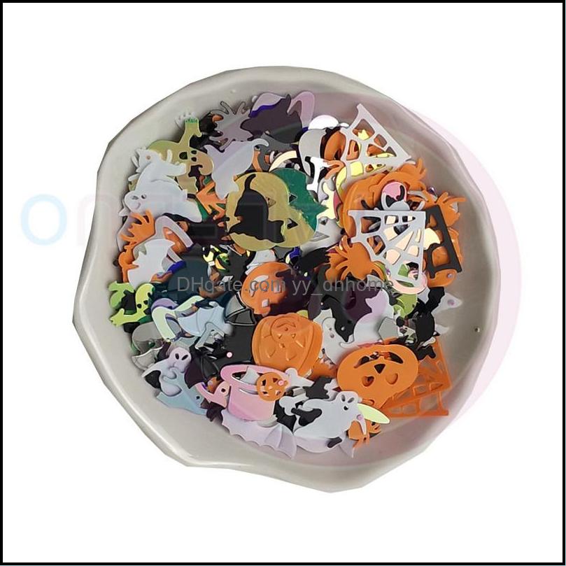 

Other Fashion Accessories Sequins Ghost Spider Pumpkin Bat Skl Glitter Powder Halloween Day Series Environmental Pvc Dress Up Stage Hat Cost