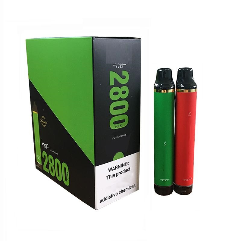 

2800 pufs Flex E Cigarette Vape Kits Bars Disposable Vapes Pen 850mah Battery 8mL Pre-filled 5% All in One Vap