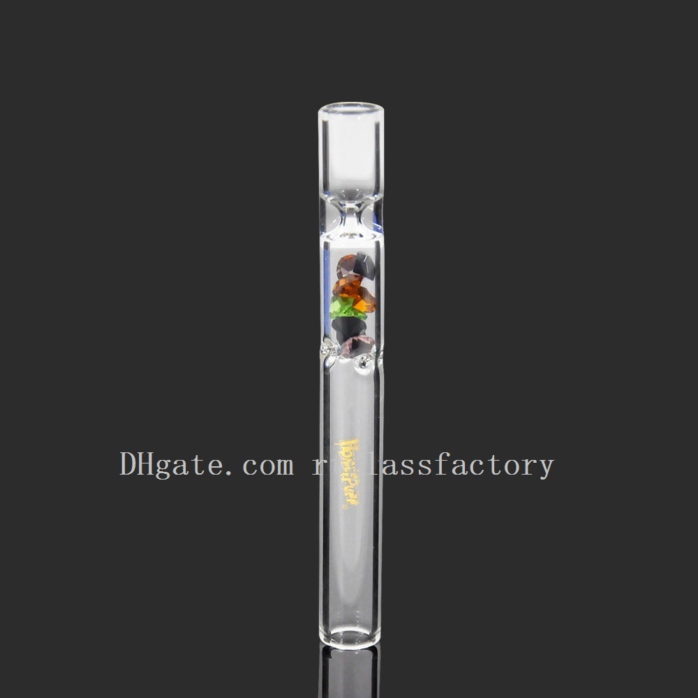 

4.09inch Mixed ColroThick Pyrex One Hitter Bat Glass Pipes Hookah Holder Steamroller Hand Pipe Filters For Tobacco Dry Herb Oil Burner Dab Rigs