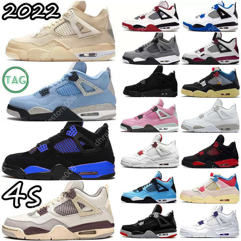 

4 4s Sail Violet Ore Mens Shoes Sneakers Newstalgia Visionaire Patent Starfish University Blue Oreo Bred Black Cat Dark Mocha women Sports Trainers, Shoes box