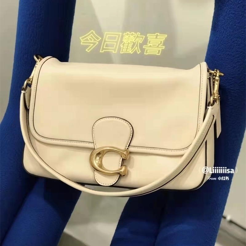 

Designer Bags coac Family Cs New Soft Series Tabby Dionysian Single Shoulder Messenger Armpit Contrast Color Splicing Hand Flip Kn43 Yzl, White