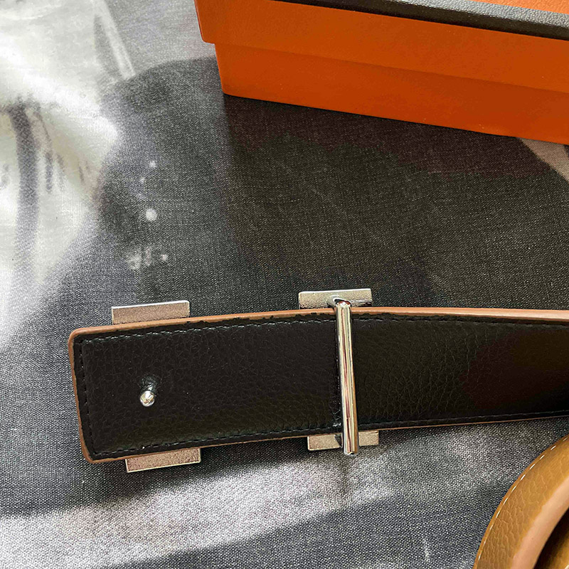 

Fashion classic women's designer belt black luxury waistband men's belts gold buckle letter smooth buckles belt width 38mm Multiple colors to choose, H (with logo)