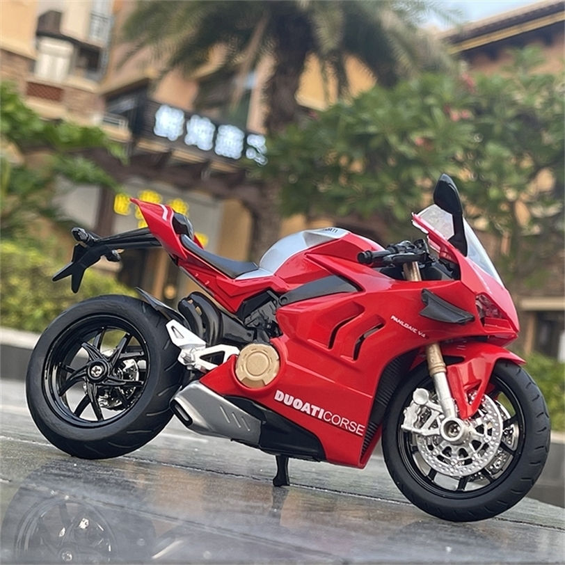 

1/12 Panigale V4S Racing Cross-country Motorcycle Model Simulation Alloy Toy Street Collection Kids Gift 220418