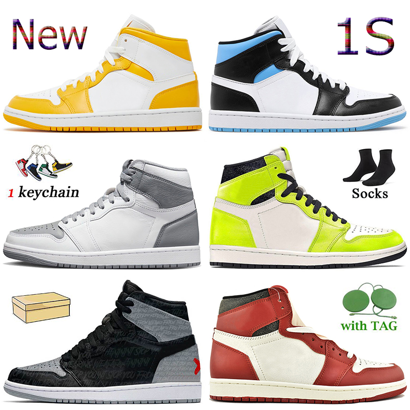 

1s Basketball Shoes 2022 Fashion Women Mens Jumpman 1 Visionaire University Gold High OG Stealth Shadow Trainers Sports Chicago Reimagined Green Python Sneakers, 27 36-46 carbon fiber