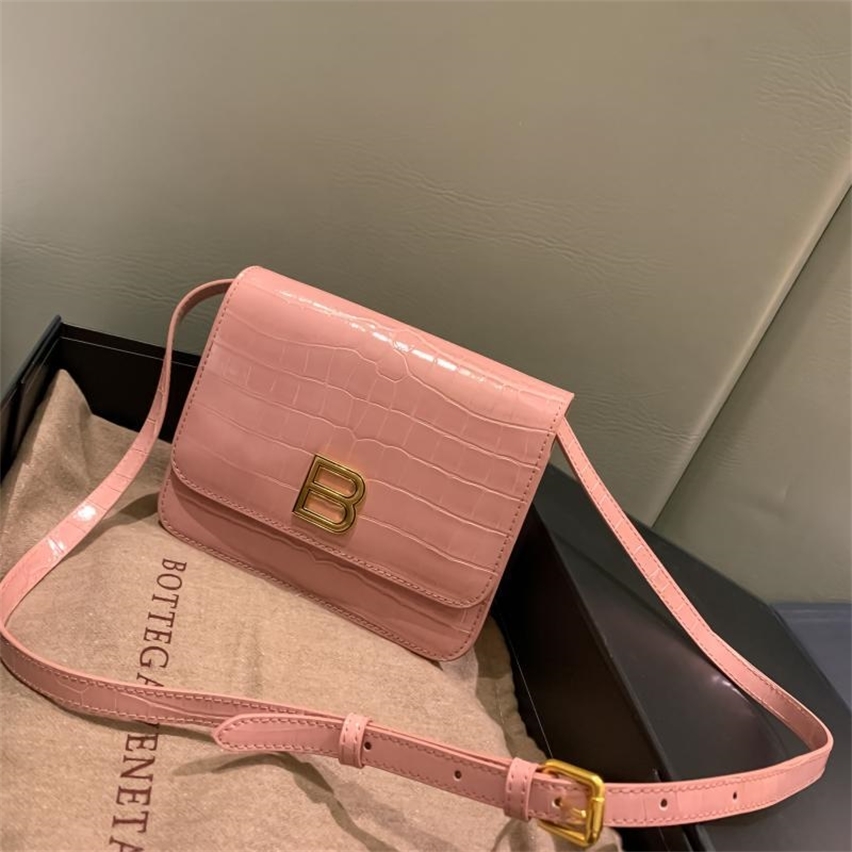 

Purse crocodile new women's Messenger Bag one shoulder box tofu bag, Lime white spot;lightning delivery