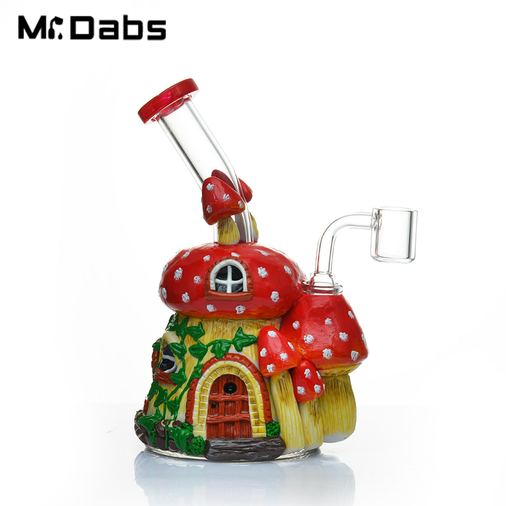 

Colorful Glass 6.6 inch Water Pipe Smoking Accessories with 4mm Quartz Banger 14mm Female Joint for Dab Rig Oil Rigs Hookahs