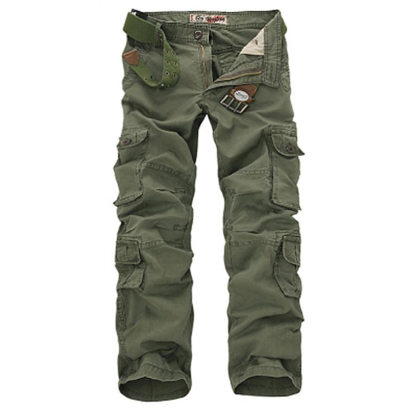 

Men's Pants Fashion Military Cargo Men Loose Baggy Tactical Trousers Oustdoor Casual Cotton Multi Pockets Big SizeMen's, Army green