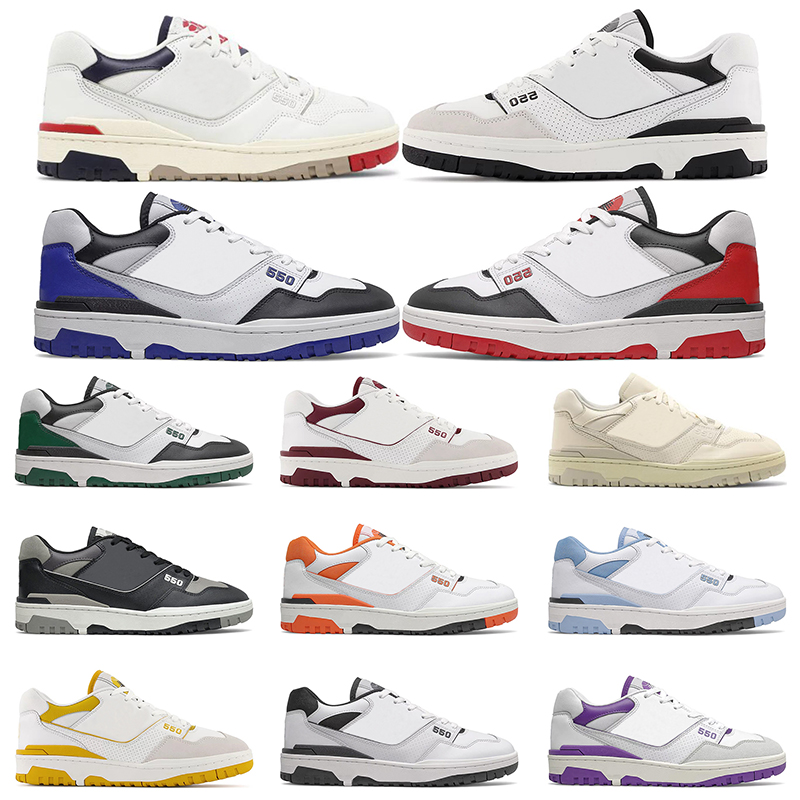 2022 Fashion Women Mens Trainers B550 550 Chaussures décontractées Aime Leon Dore Green Jaune Rich Paul Syracuse Orange White Grey Red BB550 Spor