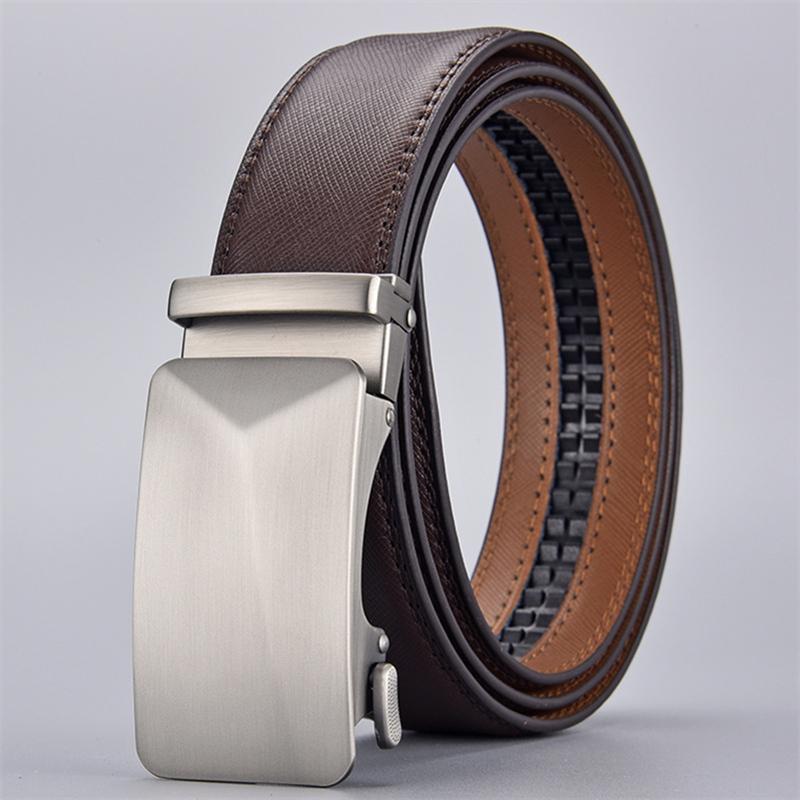 

Belts Plyesxale Genuine Leather For Men Luxury Designer Brand Mens Business Formal Automatic Ratchet Buckle Strap G154, Black