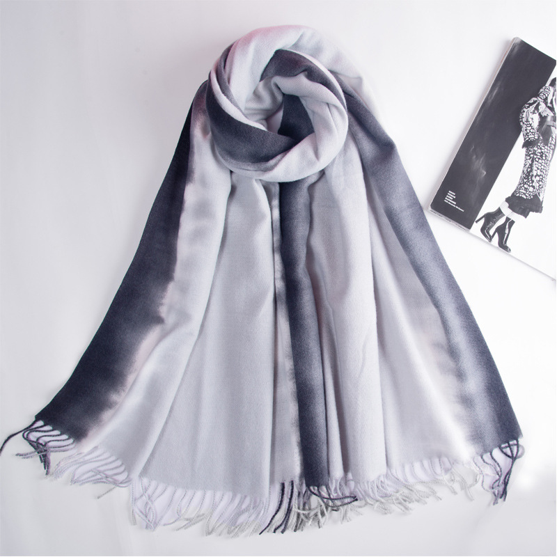 

Gradient scarf autumn and winter shawl imitation cashmere scarf women's warm scarf
