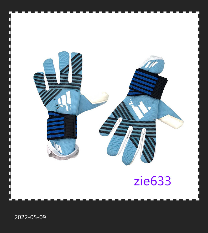 

Top Quality soccer Goalkeeper gloves football Predator Pro Same paragraph Protect finger performance zones techniques adult size 8-10, Blue
