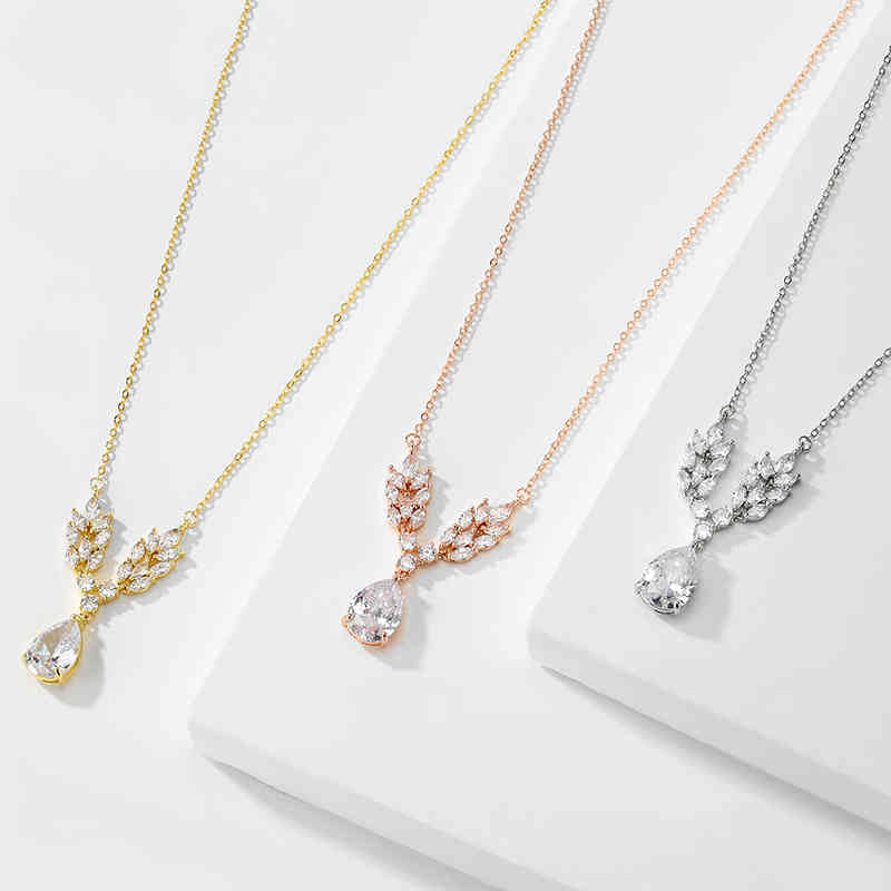 

designer Compare with the original CNew necklace feminine ins copper inlaid zircon clavicle chain cool style simple fashion Bridal Necklace