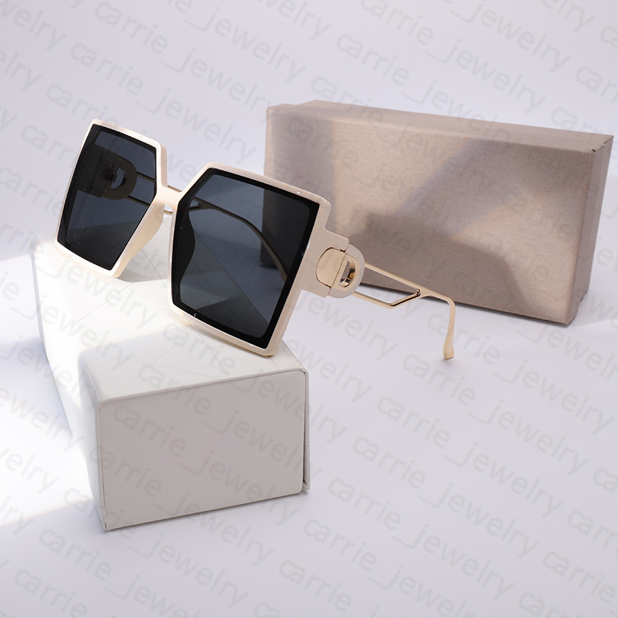 Fashion Beach Sunglasses Man Woman Eyewear Luxury Sun Glasses Rectangle Gold Metal Frame 9 Color Top Quality