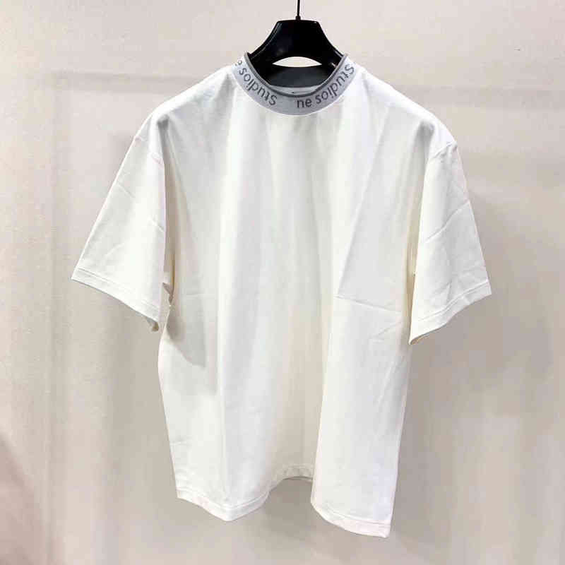 Ac Studios Summer Loose Casual Men and Women Acne T-shirts Pure Color Simple Short-sleeved Versatile Tee