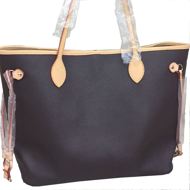 

New fashion women handbags ladies designer composite bags lady clutch bag shoulder tote female purse wallet MM size, Brown flower with wallet