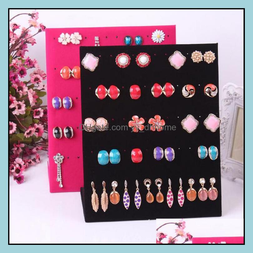 

Jewelry Stand Packaging Display L Style Earrings Fl Veet Earring Showing Storage Different Colors Show Shelf Wholesale Drop Delivery 2021