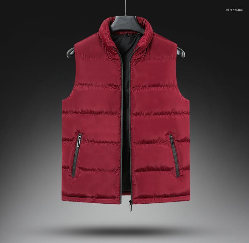 

Men's Vests Men Vest Jacket Mens Sleeveless Winter Casual Slim Coats Brand Clothing Stand Collar Warm Waistcoat Kare22, Dark blue