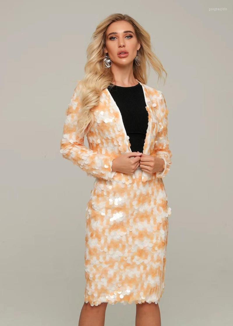 

Casual Dresses 2022 Women Two Piece Dress Vestidos Long Sleeve Celebrity Evening Party Bodycon Bandage Wholesale, As pic