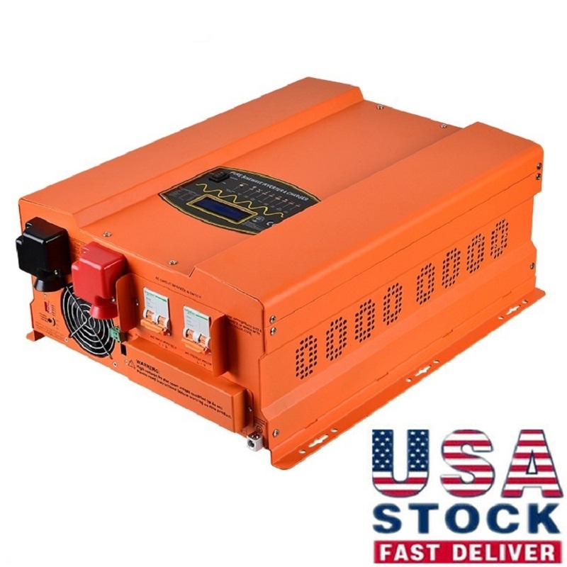 USA Warehouse 10KW DC48V AC120&240V 60Hz Hybrid Pure Sine Wave Power Inverter & Battery Charger Integrated Off-grid Energy System Solar Power Spl-image-450291361