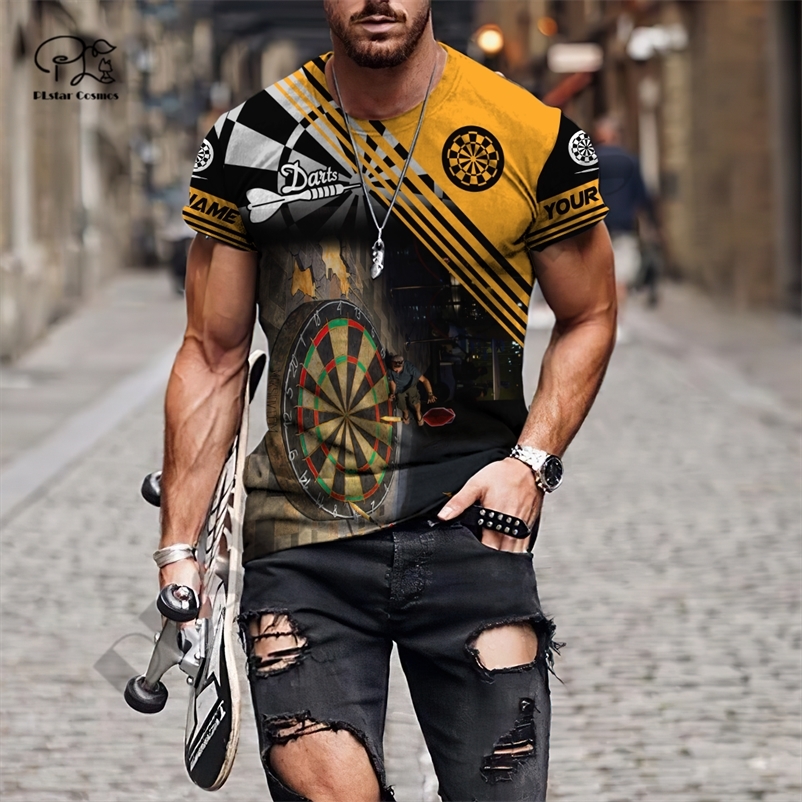 

PLstar Cosmos 3DPrint est Darts Custom Name Unique Man/Woman Unisex Harajuku Streetwear Casual Funny T-Shirt Short Sleeve -1 220505, T-shirts