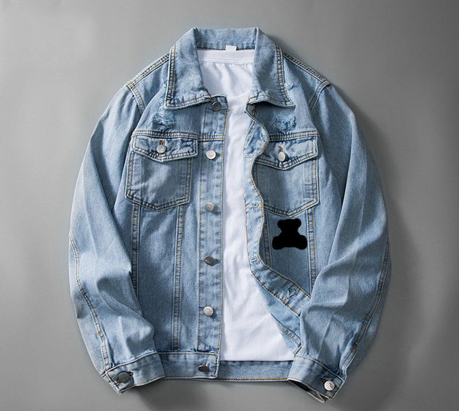 2022 Black Full Print Graffiti Letter Denim Jacket Men Women 1 Quality Casual Cowboy Men&#039;s Jean Jacket-image-776617065