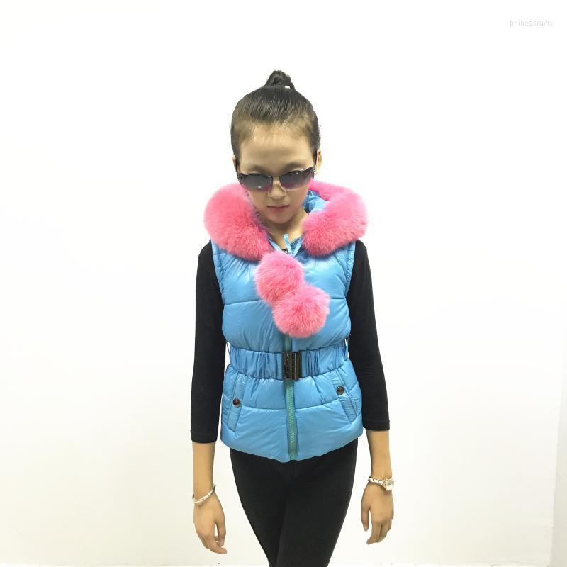 

Women's Vests Ladies And Children Body Warmmer With Fur Trim Hood PompomsWomen's Women'sWomen's Phin22, Beige