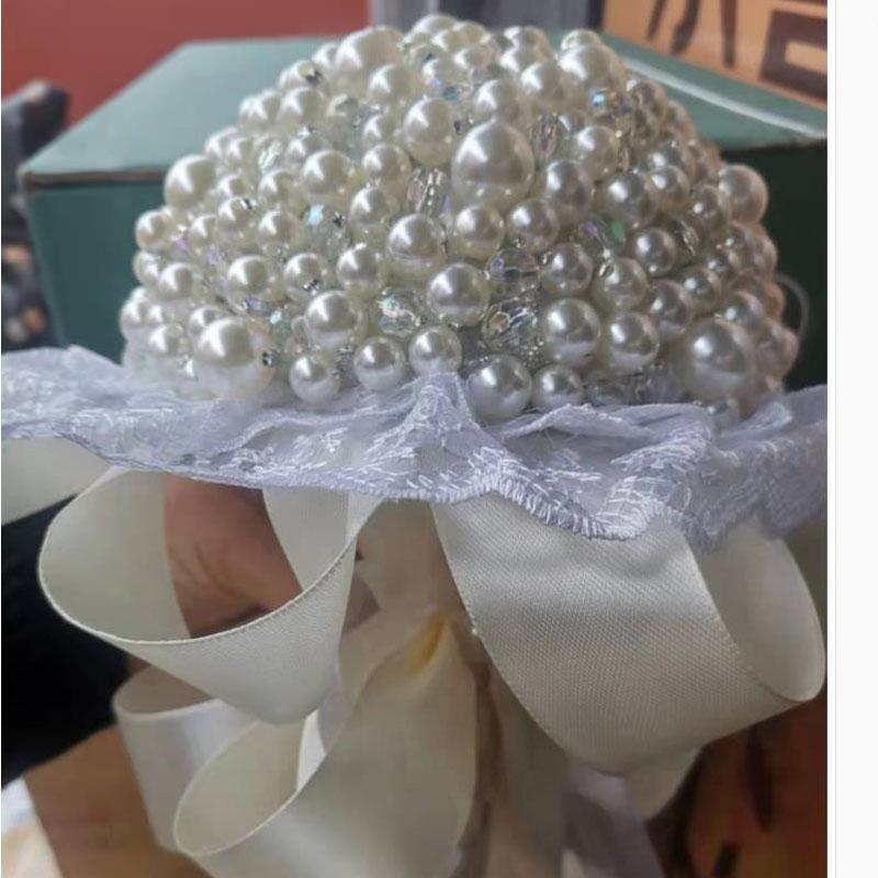 

Wedding Flowers Artificial Pearl Bride Holding Luxury Props BouquetWedding