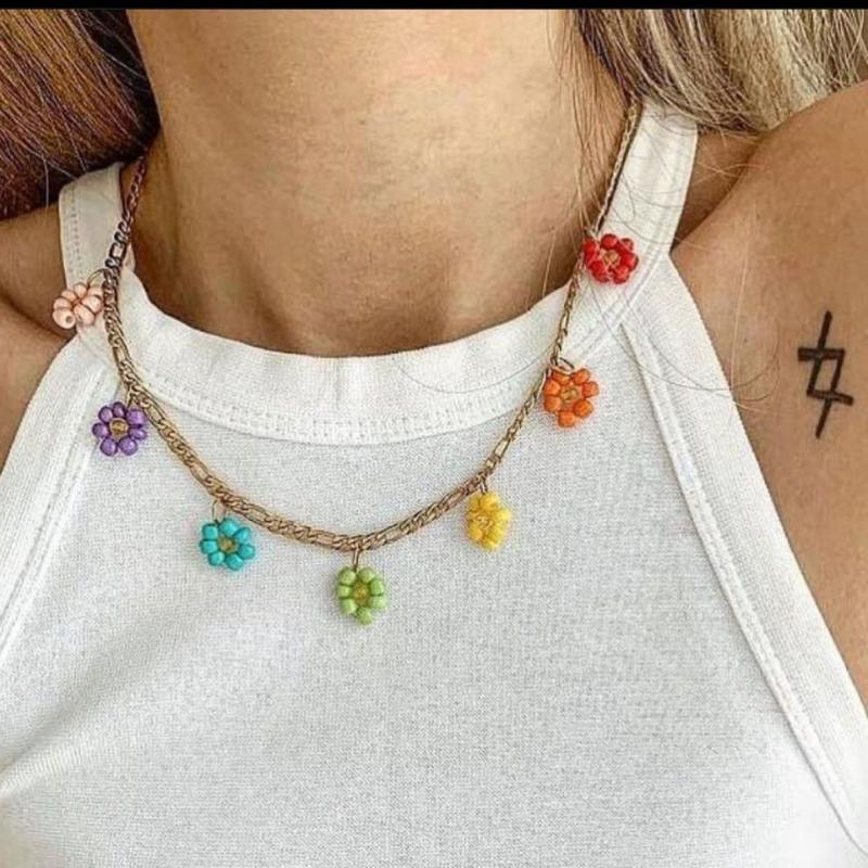 

Chokers Miwens Romantic Handmade Beads Small Flower Choker Necklace For Women Gold Color Link Statement Collar Jewelry GiftsChokers