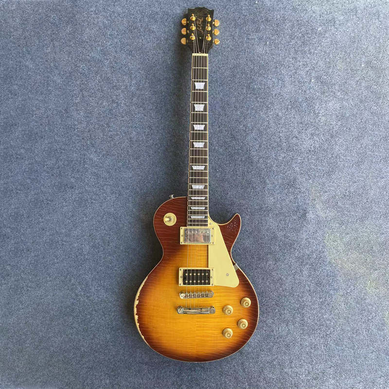 High quality distressed vintage electric guitar one piece body and neck