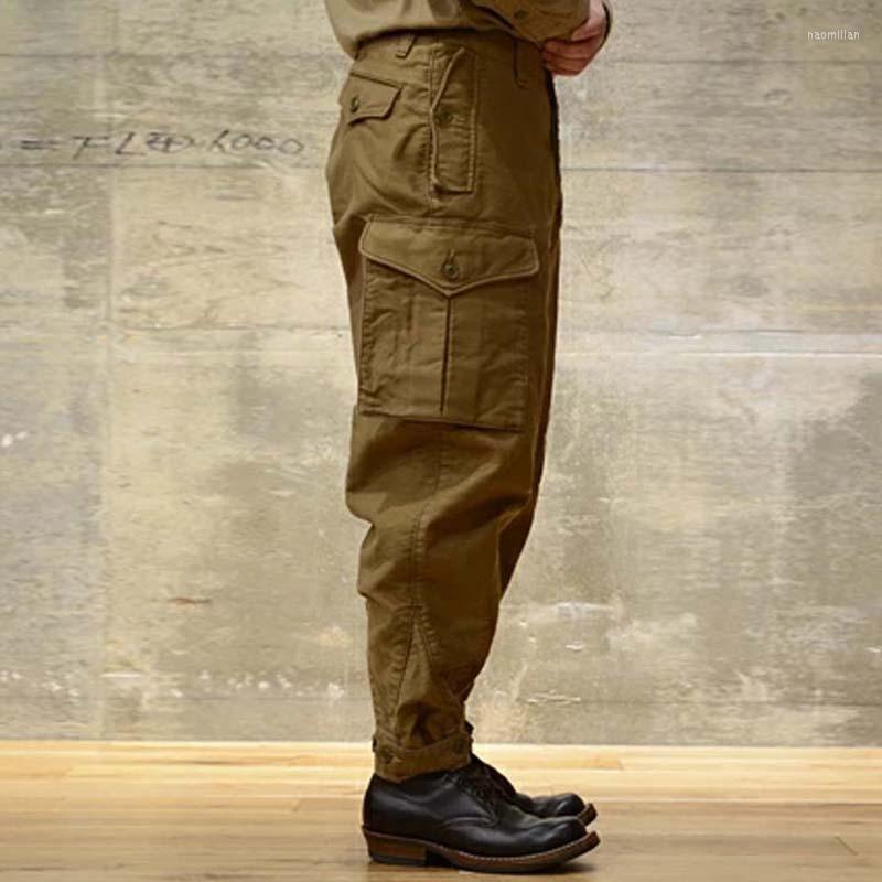 

Men's Pants Multi-pocket Overalls Spring And Autumn Cotton Twill Trousers Mid-waist Casual Men Women The Same Solid Color TrousersMen's Naom, Army green