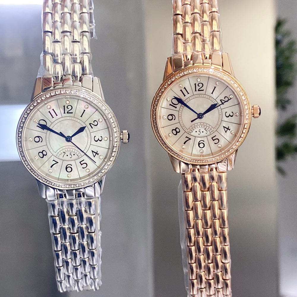 

Women Watch Quartz Movement Watches Case With Diamonds Sappire Wristwatches Waterproof 33mm Montre de Luxe, Colour 1