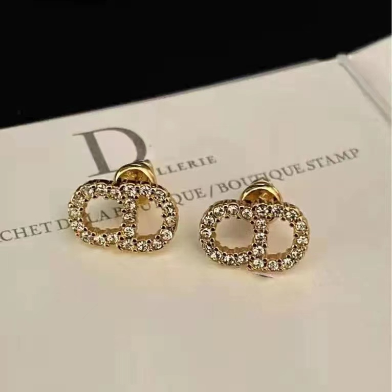 

DIOR Earring stud pearl fashion brand Have stamps diamond designer earrings for lady women Party wedding lovers gift engagement luxury jewelry for Bride