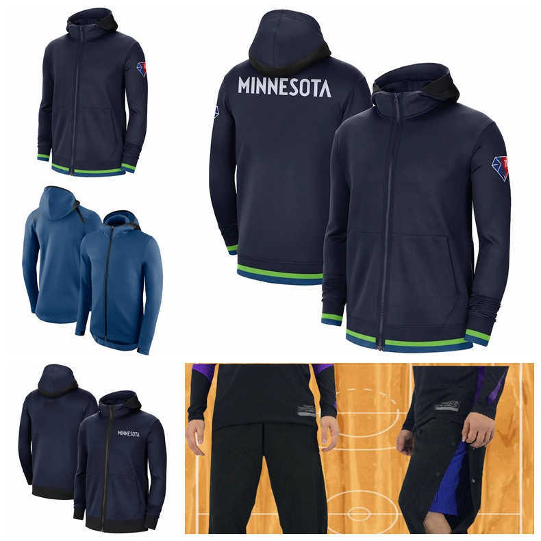 

Minnesota''Timberwolves''Men 75th Anniversary Therma Flex Showtime Performance Full-Zip Basketball Hoodie
