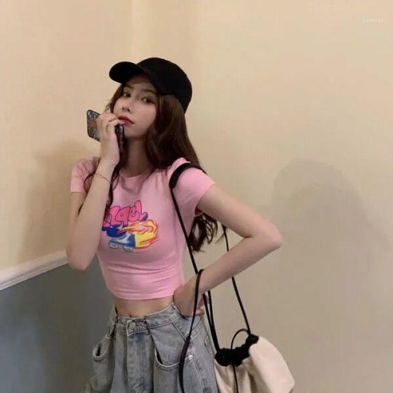 

Women' T-Shirt Y2k Tops Short Female Summer Korean Version Of JK Girl Pink Bottoming Slim Short-sleeved Harajuku Woman Tshirts