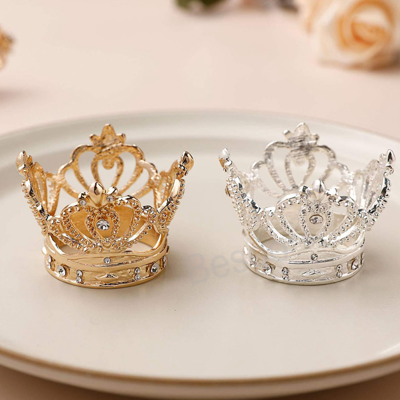 

Crown Napkin Ring Gold Silver Napkins Buckle Hotel Wedding Towel Rings Birthdays Festival Party Banquet Table Decoration BH6980 TYJ
