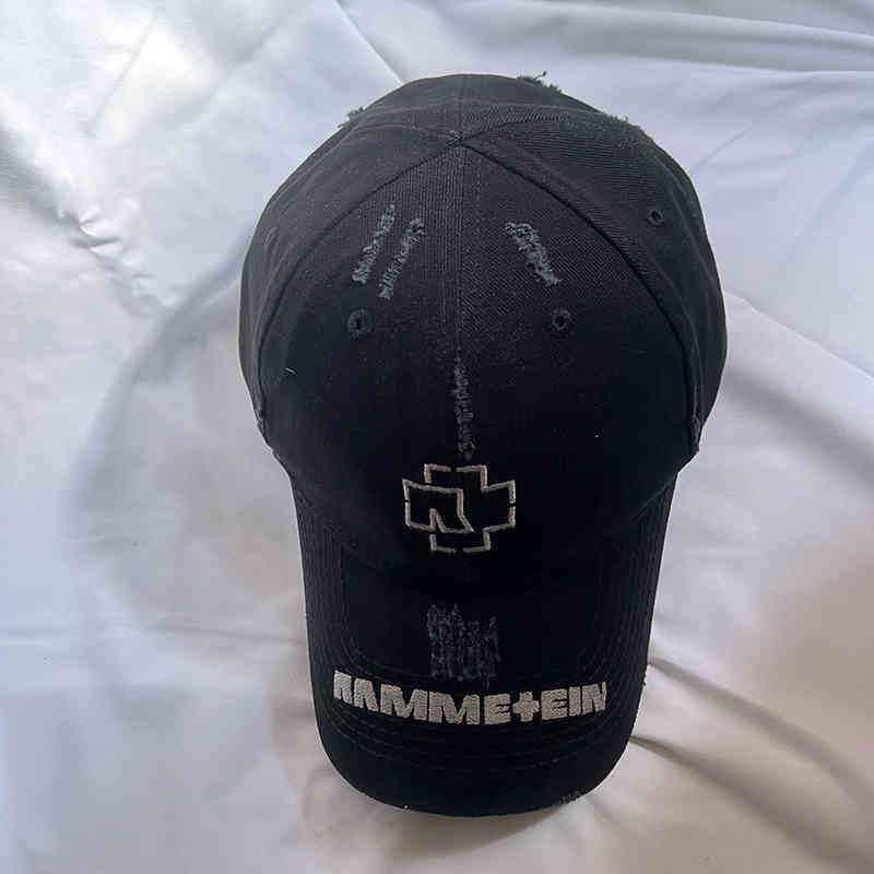 

Balencaigass Hat Summer New b Hat German Chariot Co Branded Limited Edition Duck Tongue Hat Washed Old Hole Baseball Cap, Black