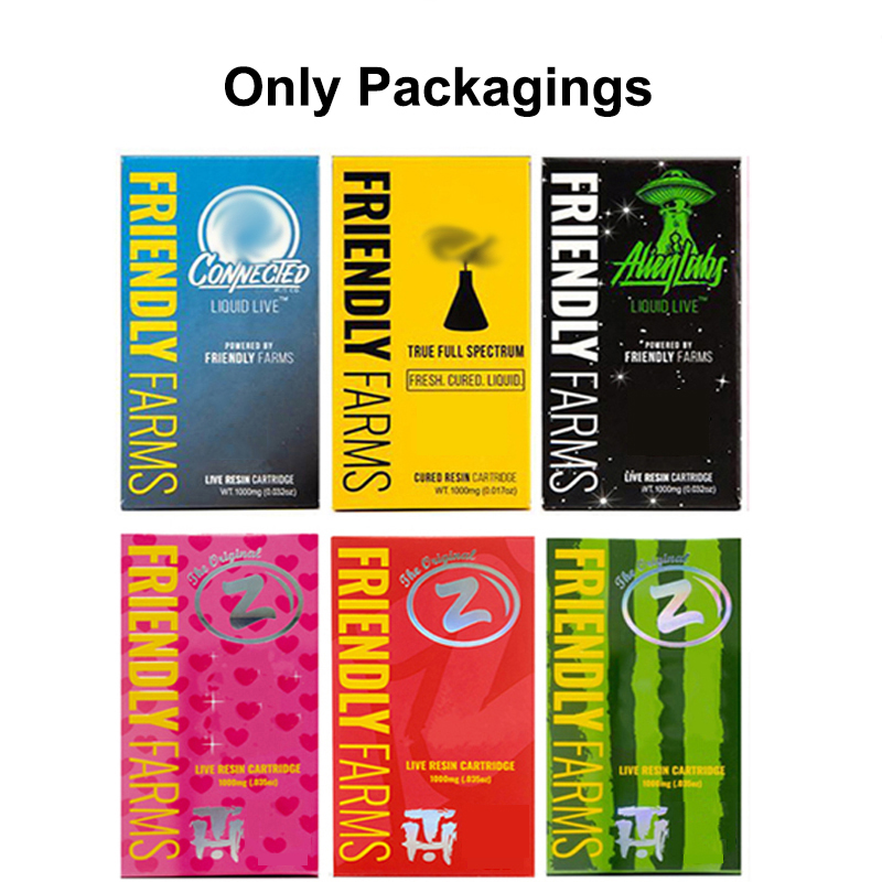 

Vape Packagings For Friendly Farms Live Resin Cartridges FF Packages Plastic Tubes 10 Strains Labels Gift Packing Boxes